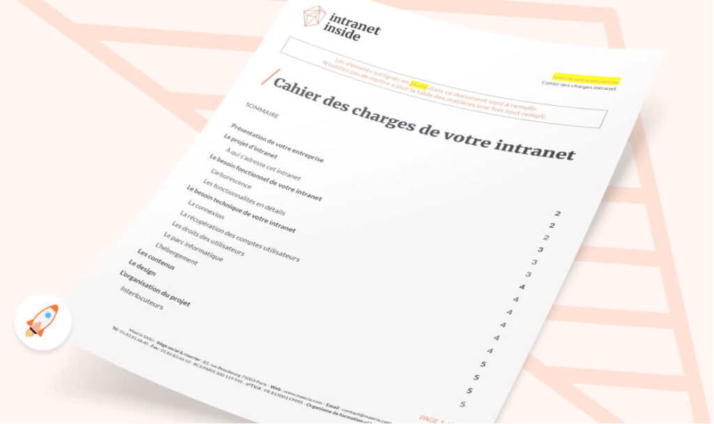 Bloc cahier des charges intranet