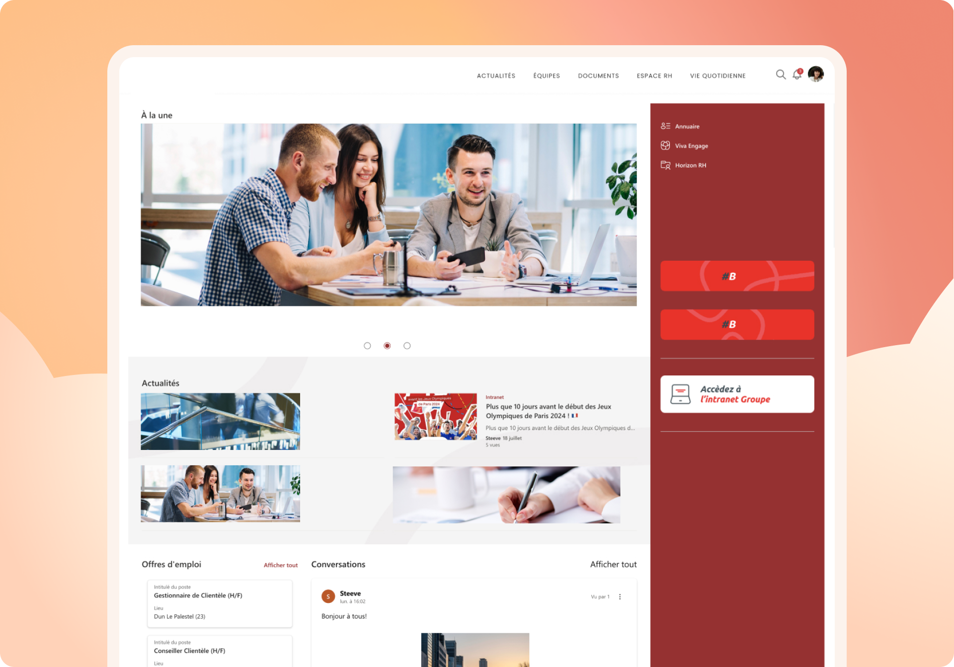 exemple d'intranet avec sharepoint