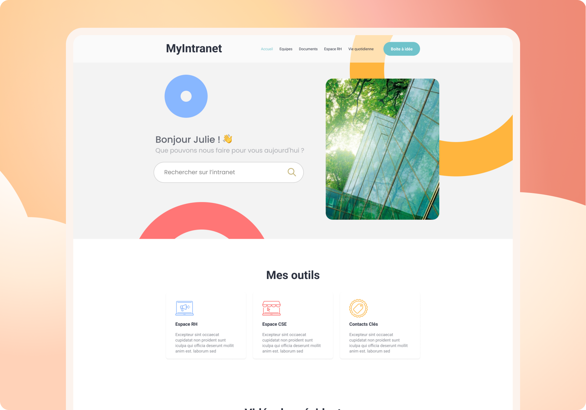 exemple d'intranet pour une entreprise d'un grand groupe