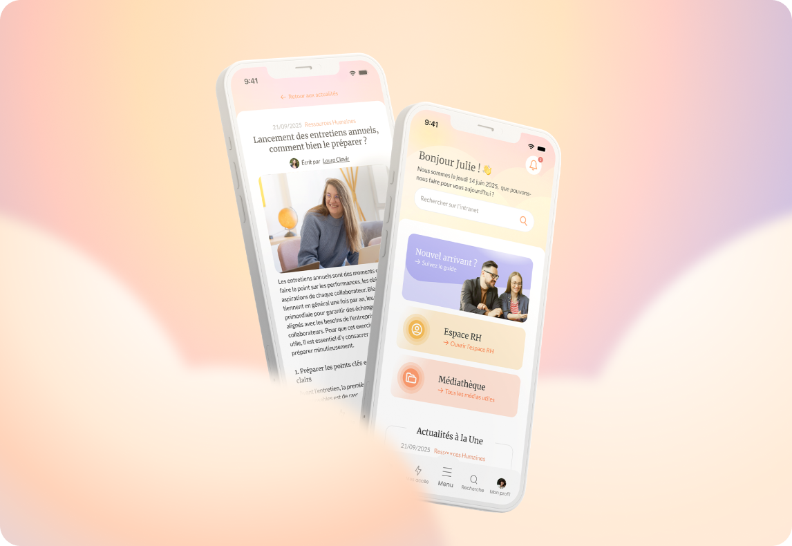 Intranet mobile interface application Intranet Inside