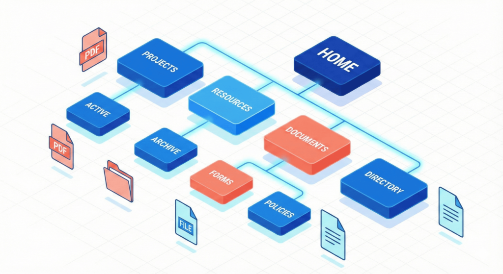 Illustration d'une arborescence intranet