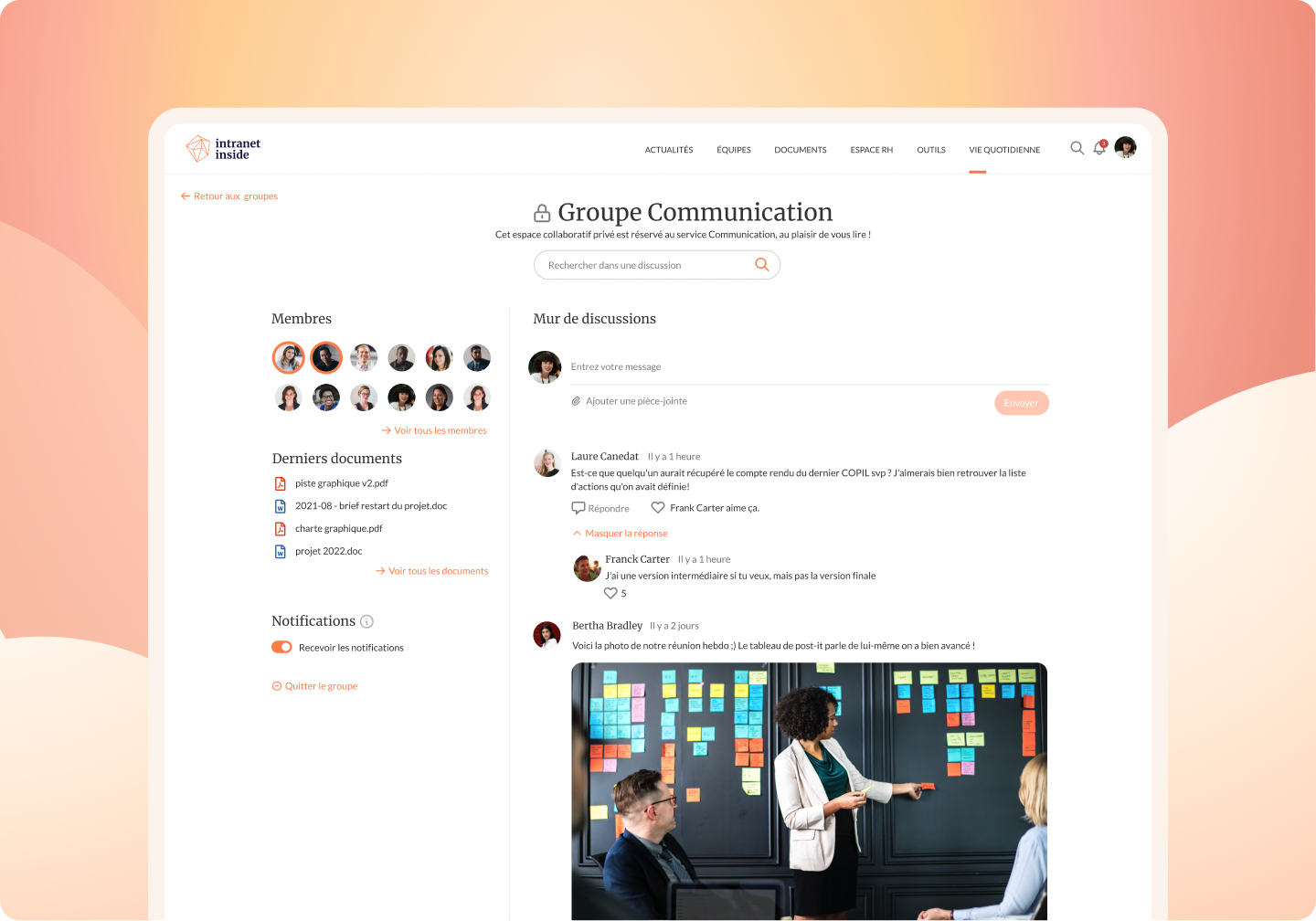 espace collaboratif inftranet