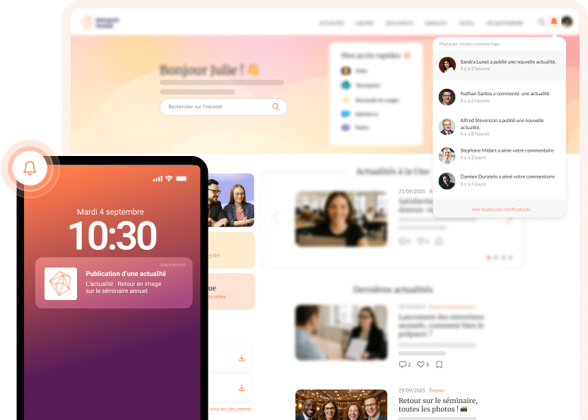 Illustration intranet de communication interne