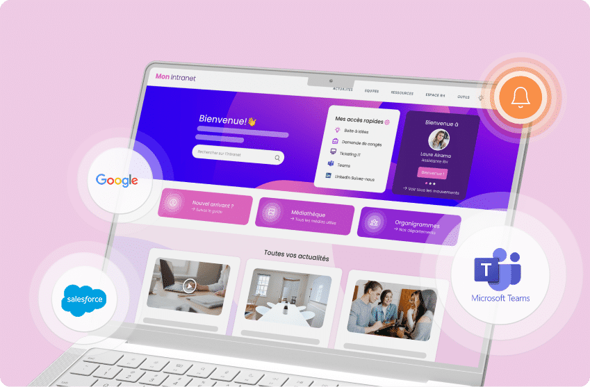 Solution digital workplace avec des outils collaboratifs (Teams, Google, etc.)