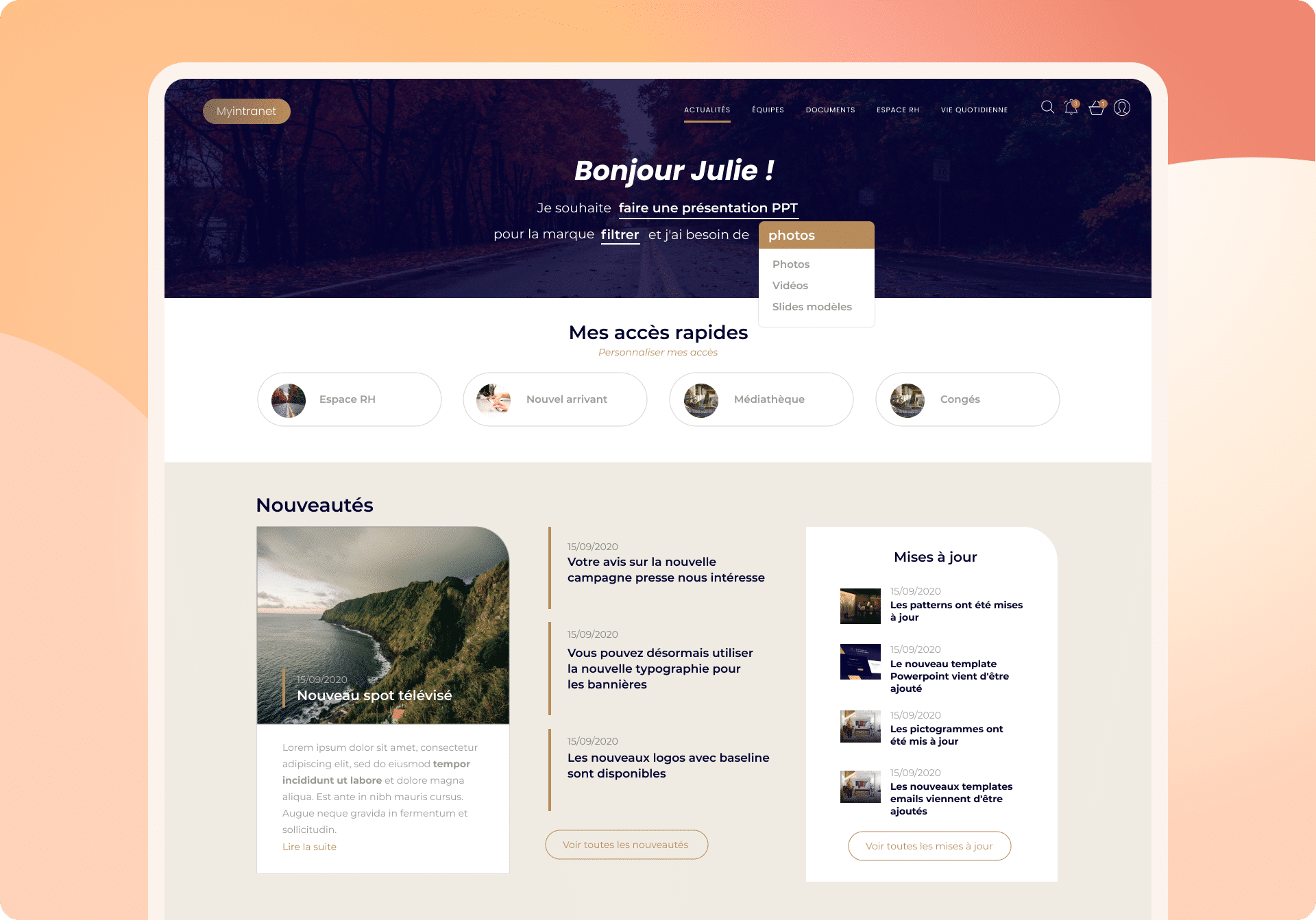 exemple d'intranet brand center