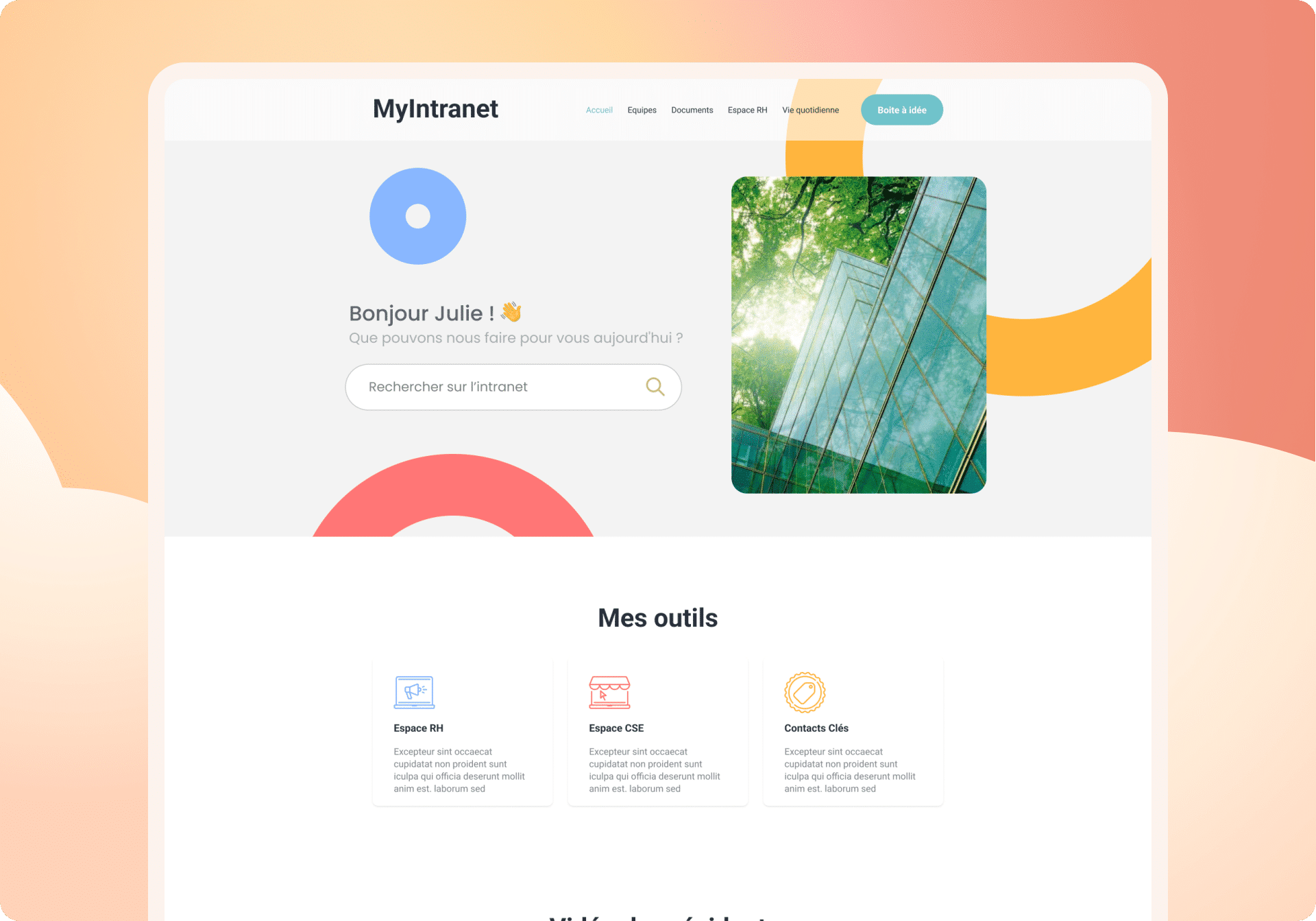 exemple d'intranet pour une entreprise d'un grand groupe