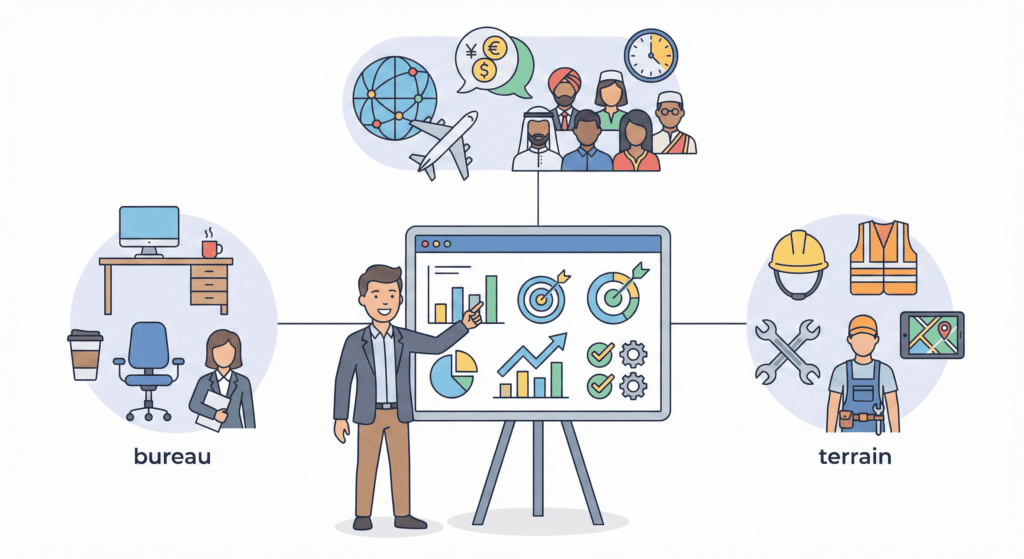 Un consultant intranet présente les objectifs et les cibles d'un projet intranet